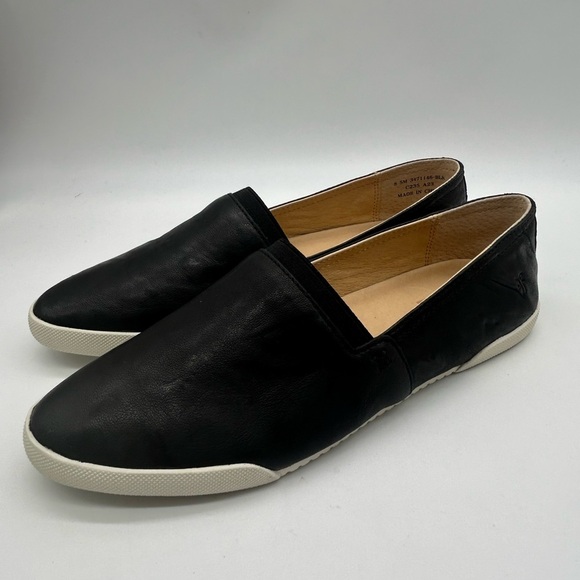 Frye Black Leather Slip-On Flats Size 8.5 | Classic Everyday Comfort Shoes NWB - Picture 5 of 14